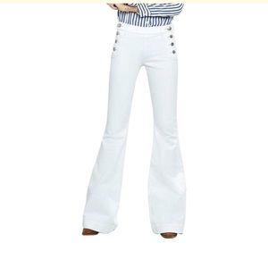 Express double flare white sailer jeans